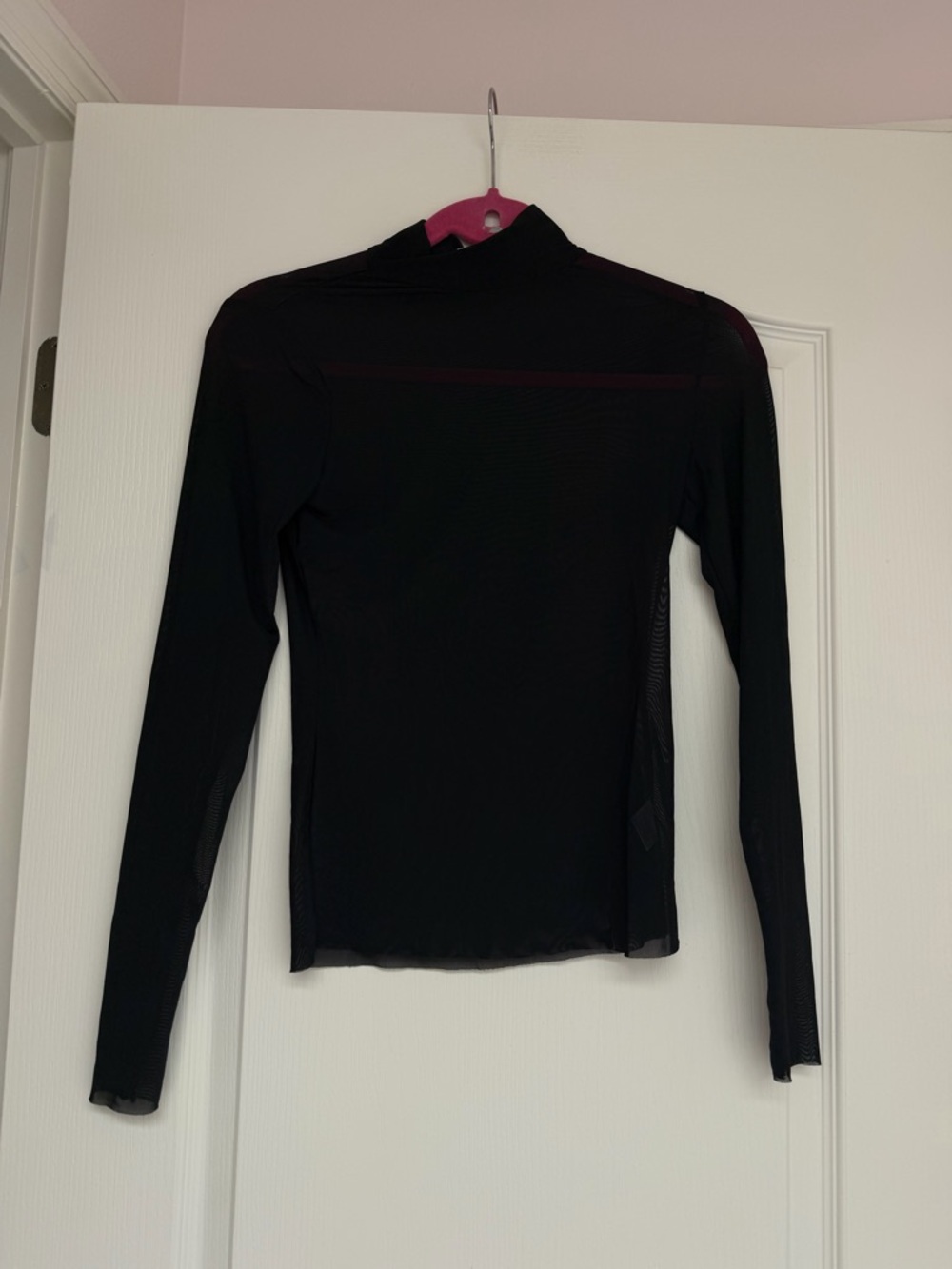 AFRM Black Long-Sleeve Mesh Top